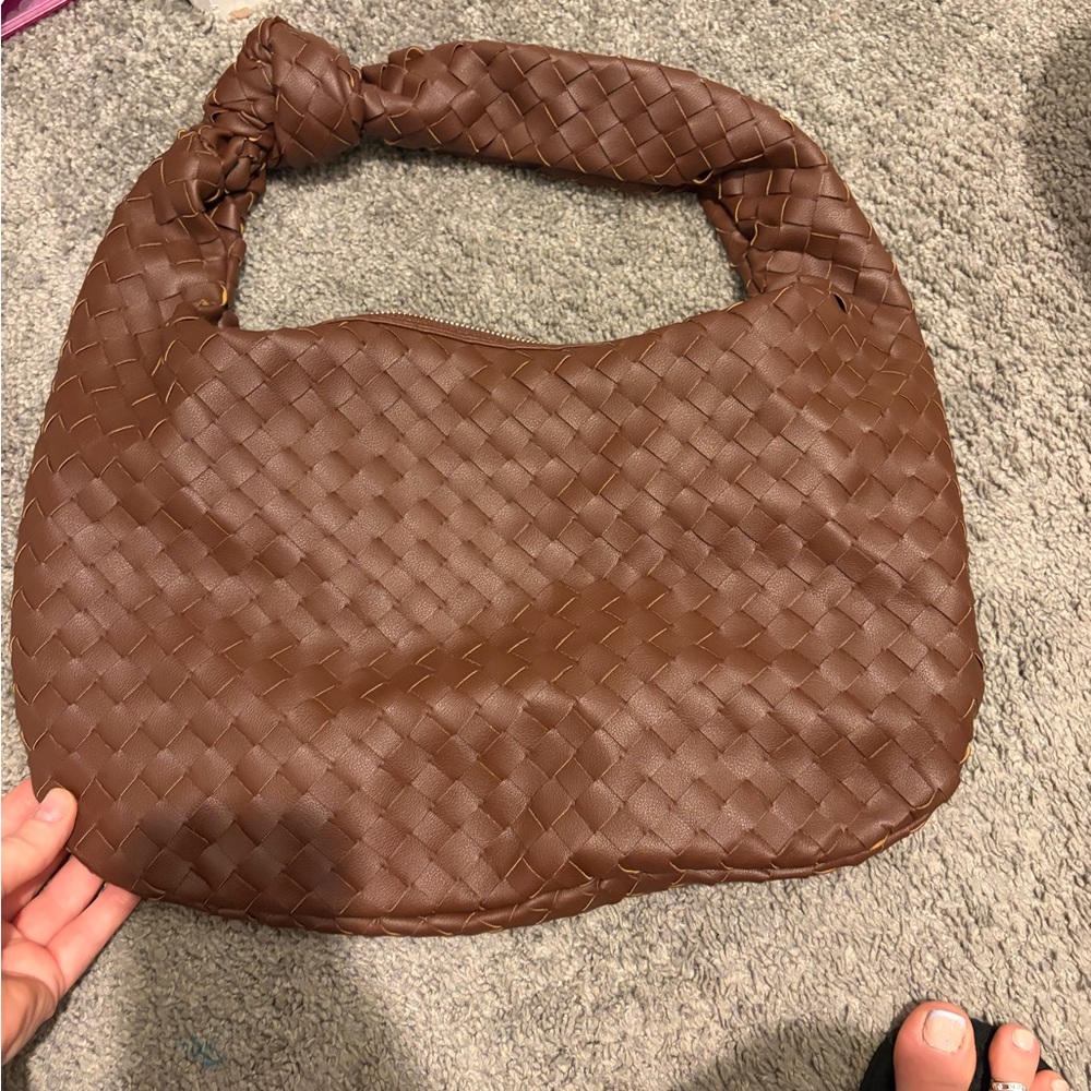 Urban Expressions Brown Woven Hobo Bag